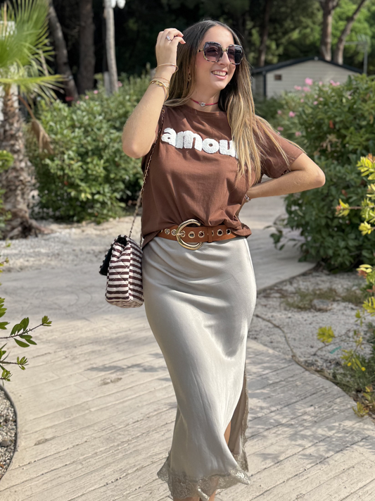 Jupe dentelle nude Diandra